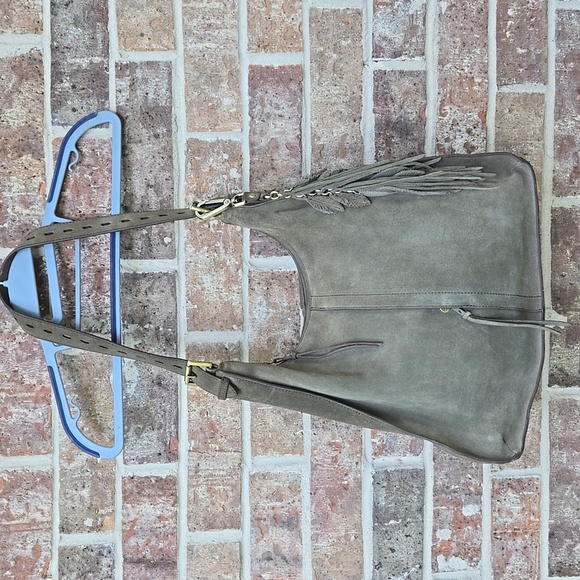 Hobo Marley Green Suede Shoulder Bag - Picture 2 of 11